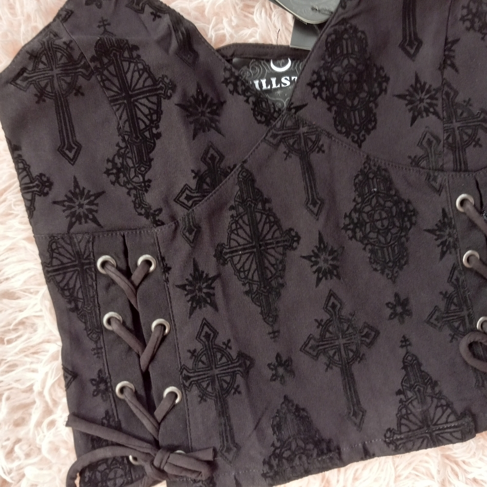 LAST 1!!! Killstar dbl corset Halter Top! nwt in bags! Victorian Gothic corset! - Picture 3 of 10